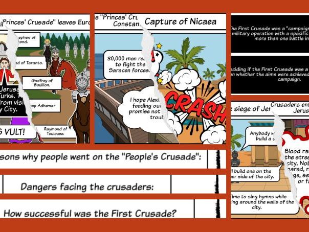 KS3/Common Entrance Medieval Realms - The First Crusade: Storyboard Worksheet