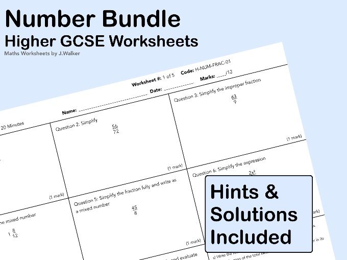 Number Bundle – GCSE Maths (Higher Tier)