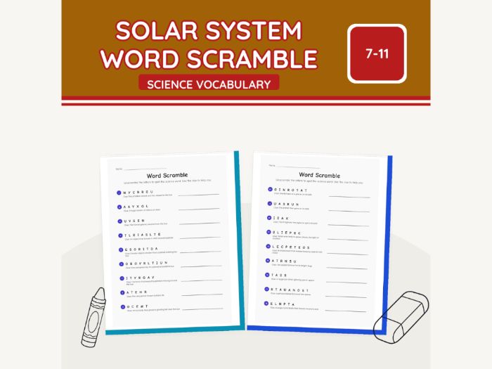 Solar System Word Scramble KS2 | 5 Sheets