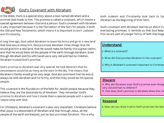 Catholic RE Reading Comprehensions for the New RED