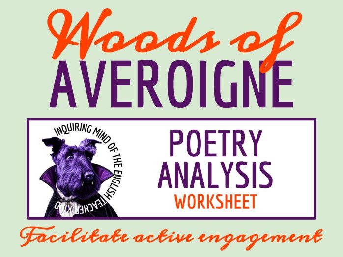 "The Woods of Averoigne" by Grace Stillman Poem Analysis Worksheet | Fantasy and Horror Poetry