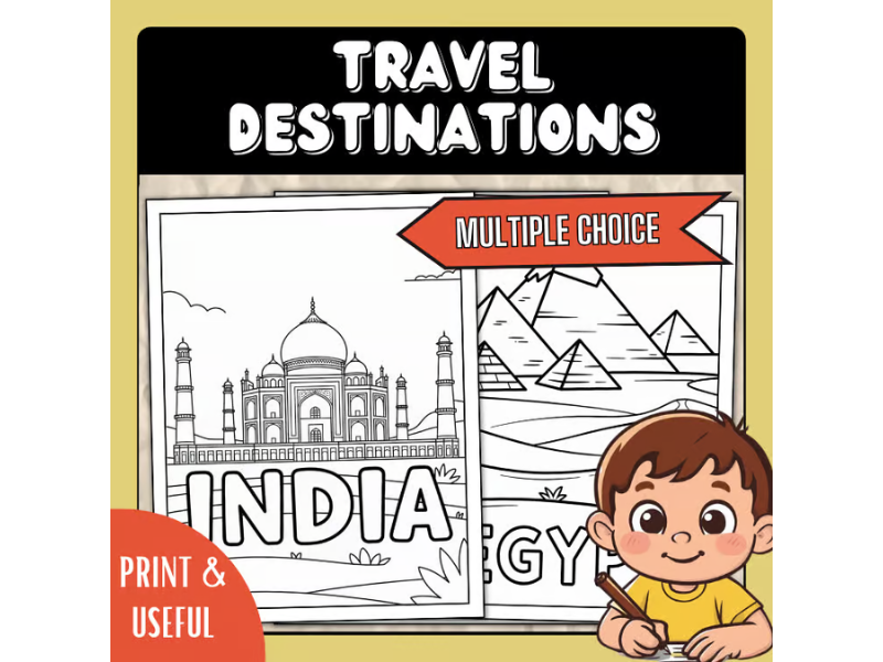 Travel & Vacation Destination Coloring Pages | World Landmark Coloring Sheets