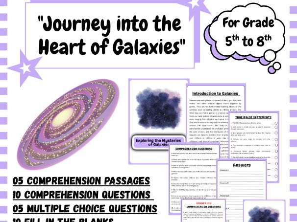 Journey into the Heart of Galaxies: Science Reading Passages & Activities for Grades 5-8