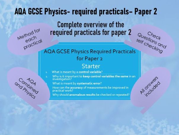 AQA GCSE Physics – Required Practicals – Paper 2