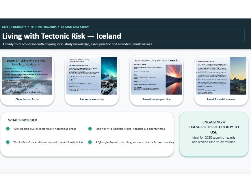 AQA GCSE Geography Lesson 5 Living with the risk of tectonic hazards.