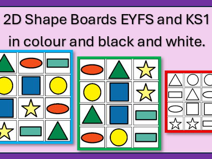 2D Shape Boards EYFS and KS1