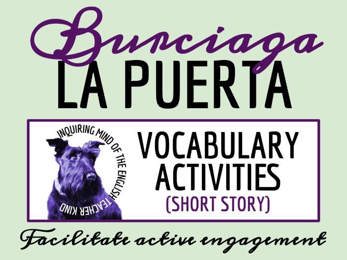 "La Puerta" by José A. Burciaga | English & Spanish Vocabulary Games | Crossword | Word Search
