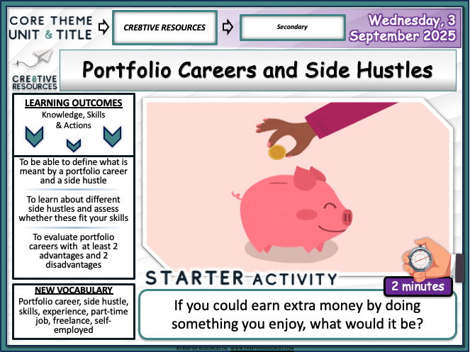 Portfolio Careers and Side Hustles - Careers Lesson
