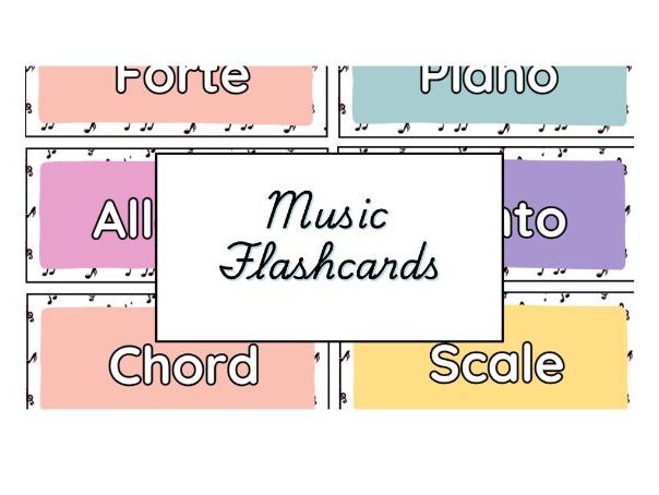 Music Key Words Display- Description Words & Flashcards.