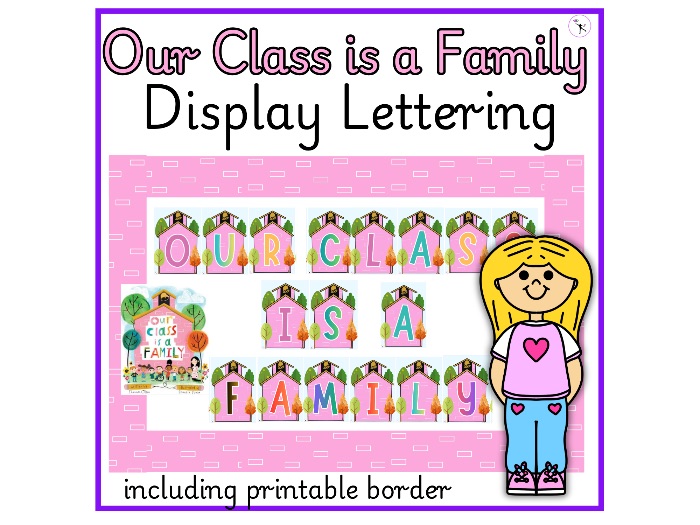 Our Class is a Family Bulletin Board  Display Lettering