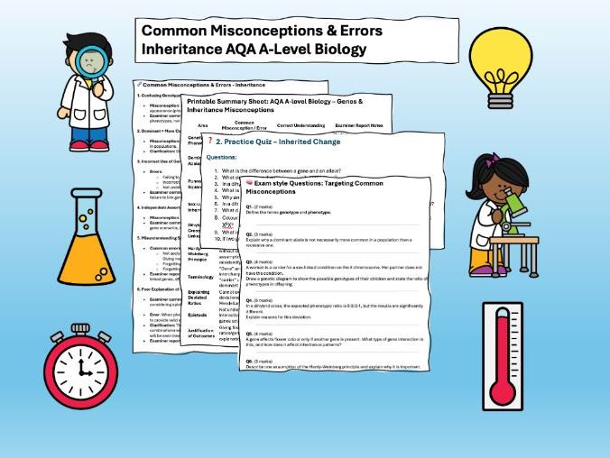 AQA A Level Biology Revision Misconceptions & Practice Inheritance Chapter 17