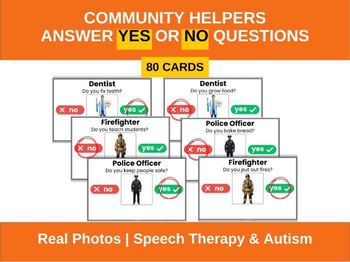 Community Helpers Yes/No Cards