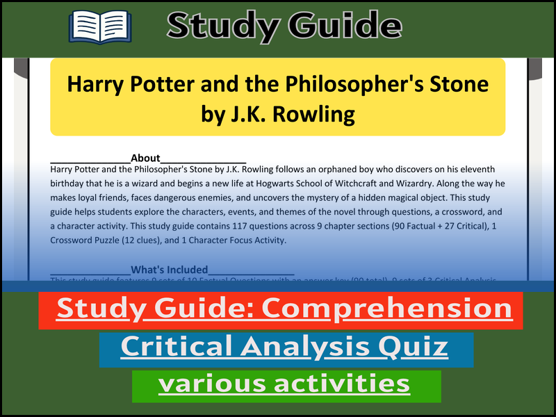 Study Guide for :Harry Potter and the Philosopher's Stone  & Comprehension Test