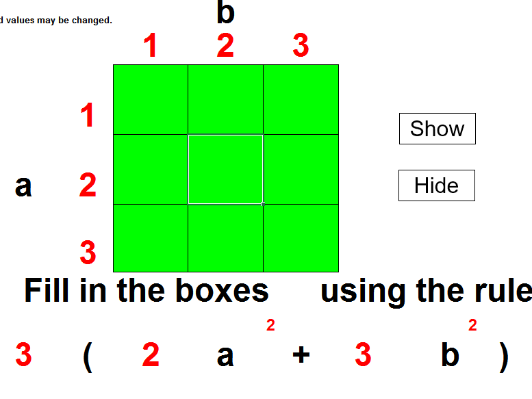 Mathematics. Algebra substitution.  MATHS GCSE 2018.