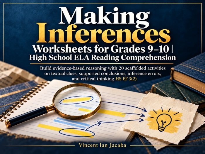 Making Inferences Worksheets | Grades 9–10 ELA Reading Comprehension
