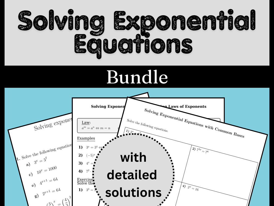 Solving Exponential Equations Bundle