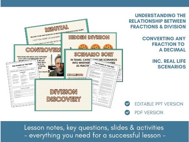 Fractions as Division | Fractions & Decimals | Lesson Notes, Slides & Activities