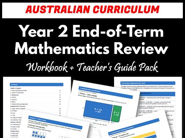 Year 2 End-of-Term Mathematics Review Pack | Australian Curriculum