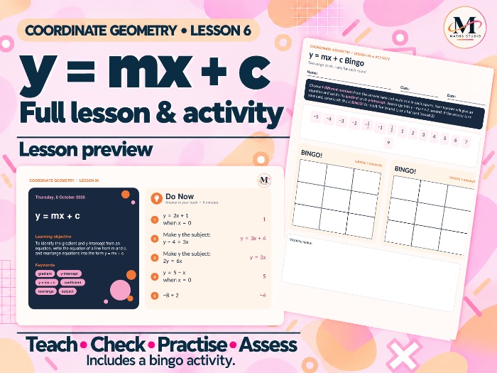y=mx+c | Lesson & Activity