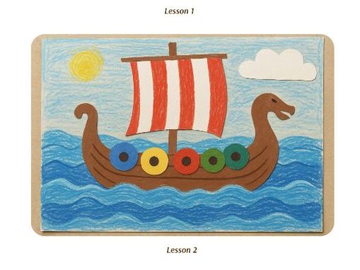 Viking Shield and Longboat Mixed Media Art Lesson