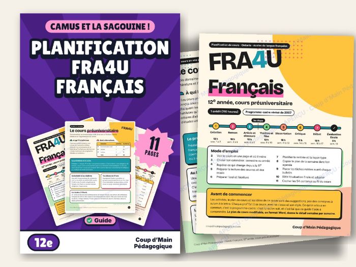 French Course Plan Grade 12 Ontario FRA4U French | Planification FRA4U 12e