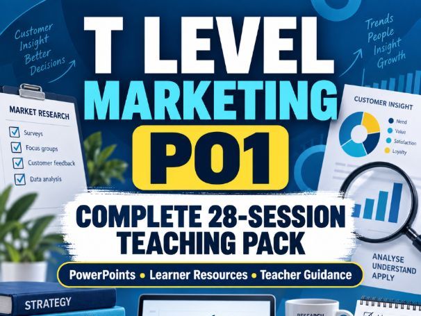 Pearson T Level Marketing PO1 Complete 28-Lesson Pack with PowerPoints and Resources