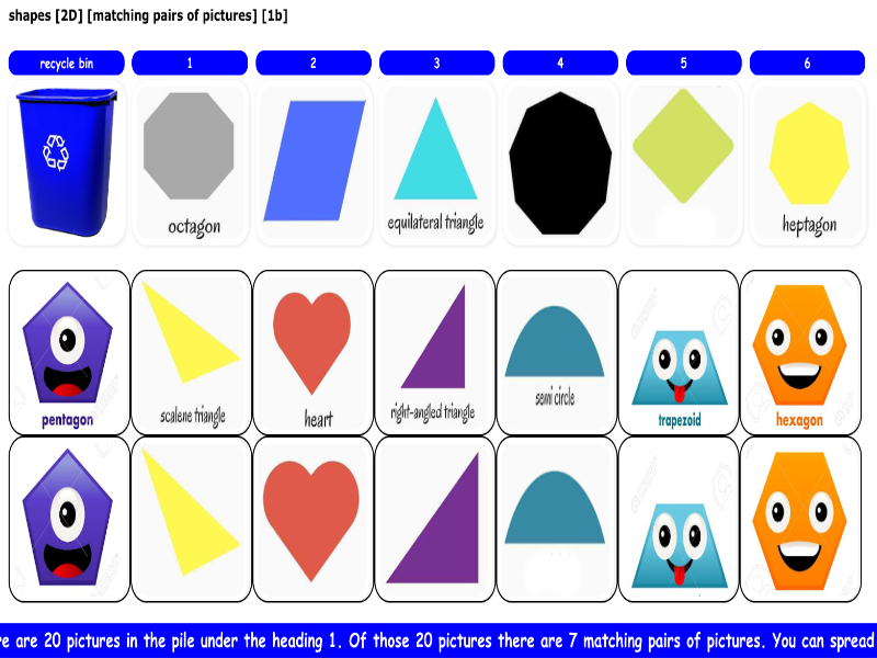 shapes [2D] [matching pairs of pictures] [1b]