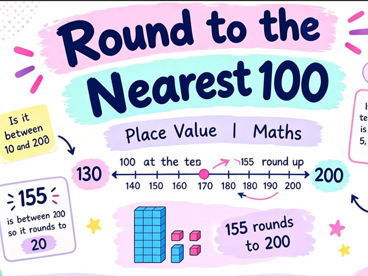 Round to the Nearest 100 | Place Value | Maths