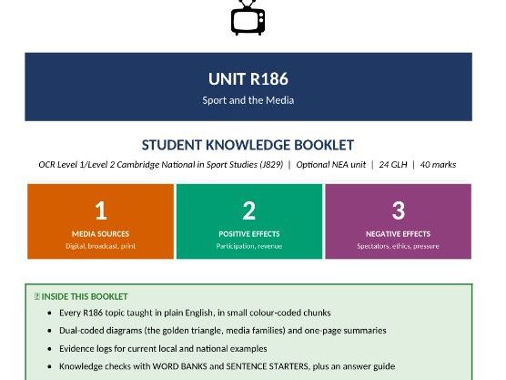 R186 “Sport and the media” was already built in the Sport Studies (J829)