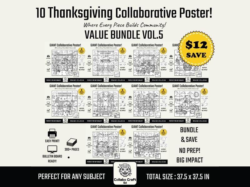 Thanksgiving Collaborative Poster Bundle Vol.5 Bulletin Board
