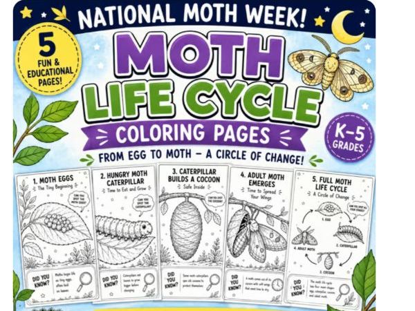 Moth Life Cycle Activities K–5 Little Earth| life cycle coloring