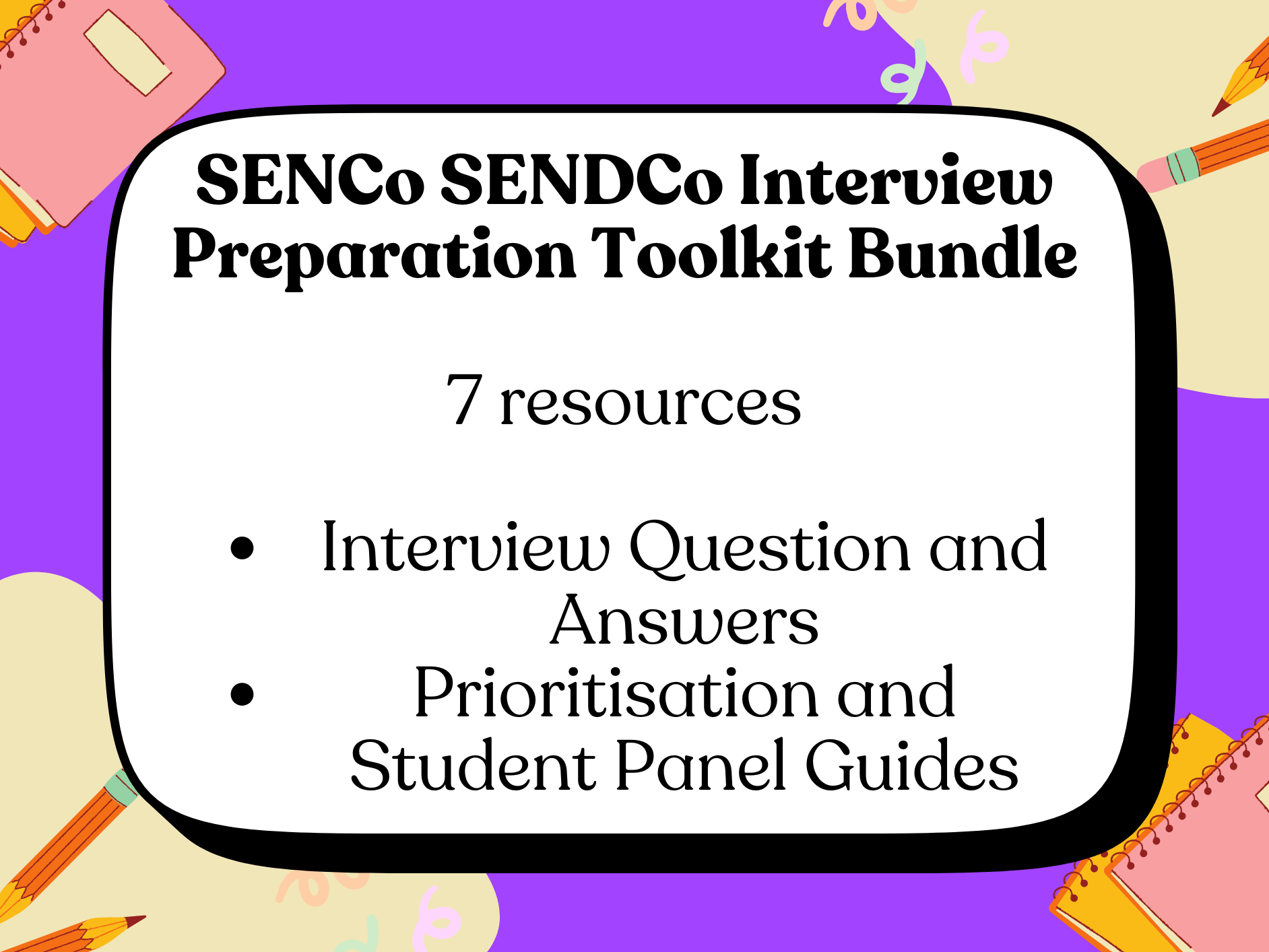 SENCo SENDCo SEN Co-ordinator Interview Preparation Toolkit Bundle