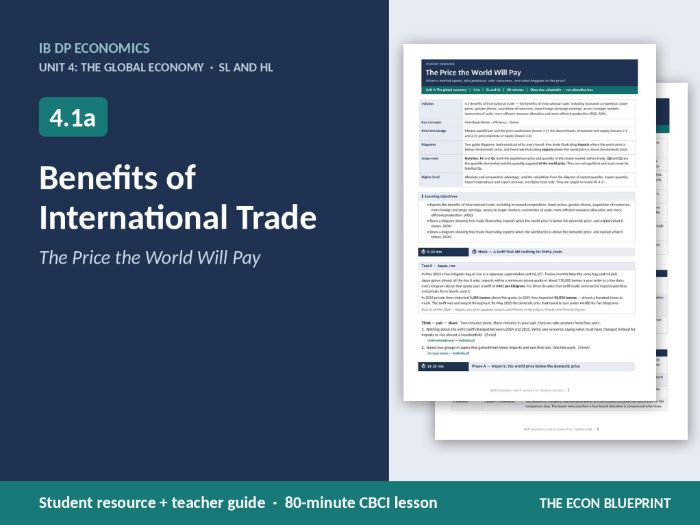 IB Economics 4.1a Benefits of International Trade | CBCI