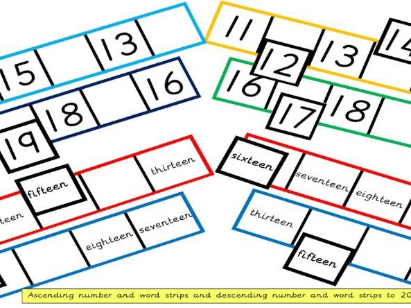 Horizontal Number Strips to 20 | Teaching Resources