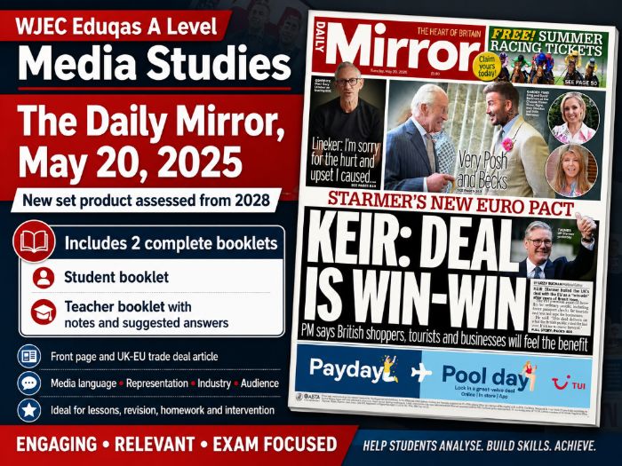 WJEC/Eduqas Media Studies: The Daily Mirror Newspaper Teaching Booklet | 2028 Assessment