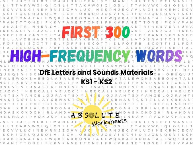 First 300 High-Frequency & Common Words Mats | Letters and Sounds | EYFS KS1 KS2