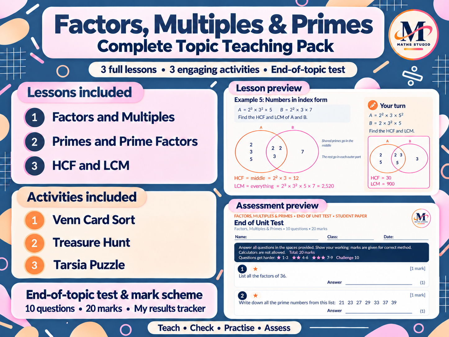 Factors, Multiples & Primes | Complete Topic Teaching Pack