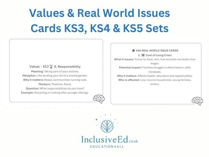 Values & Real World Issues Cards KS3 -KS5