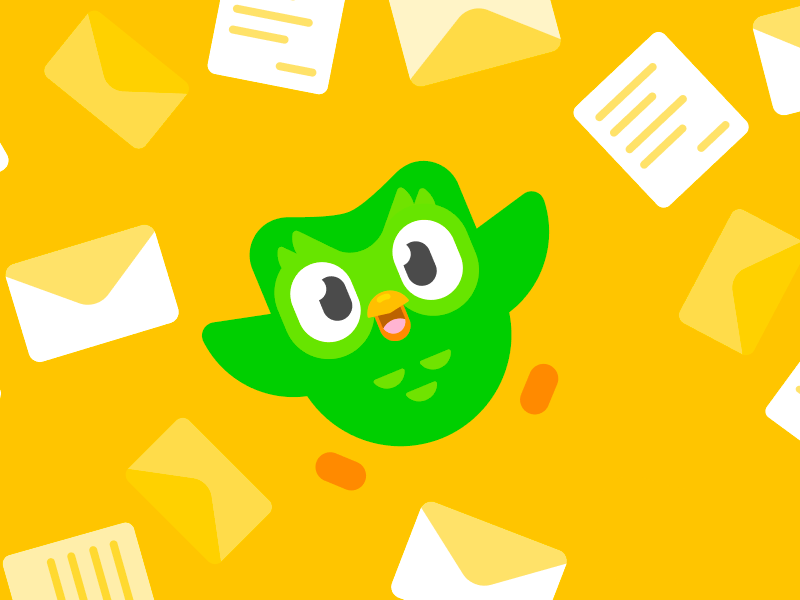 Duolingo Letter to class or students signed by Duo