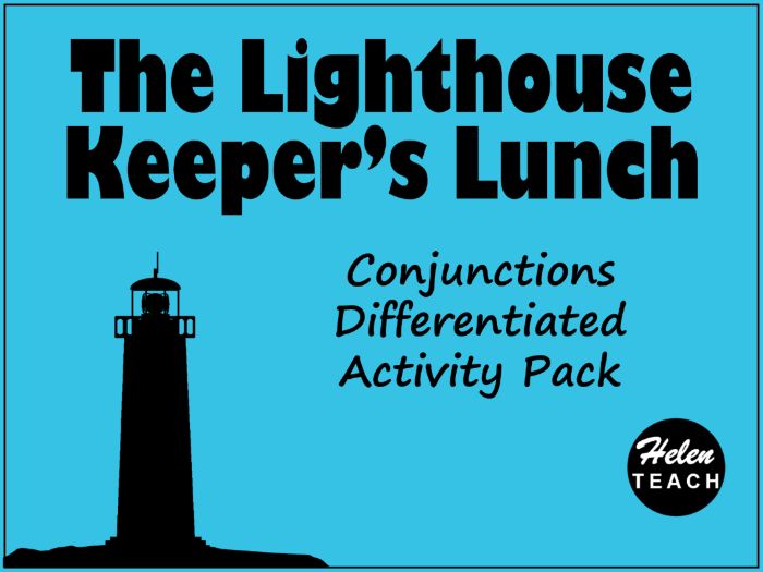The Lighthouse Keeper's Lunch | Conjunctions Activity Pack Differentiated