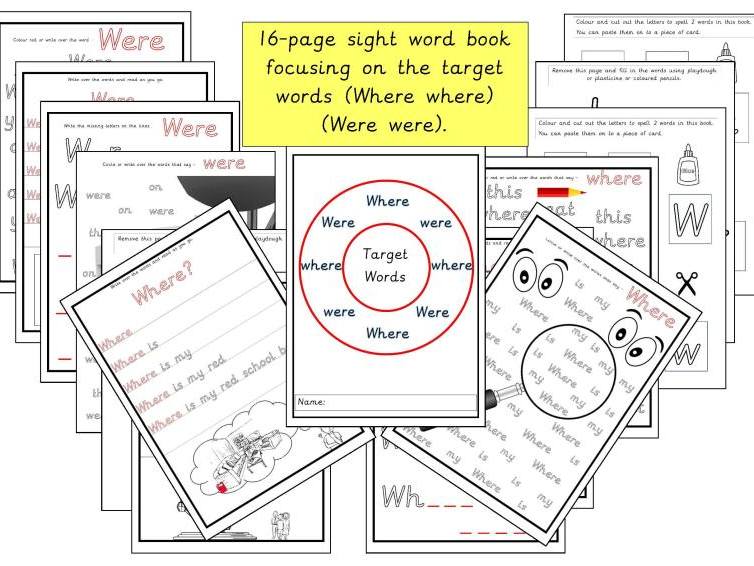 Target Words (Where where) ( Were were) Teaching Resources