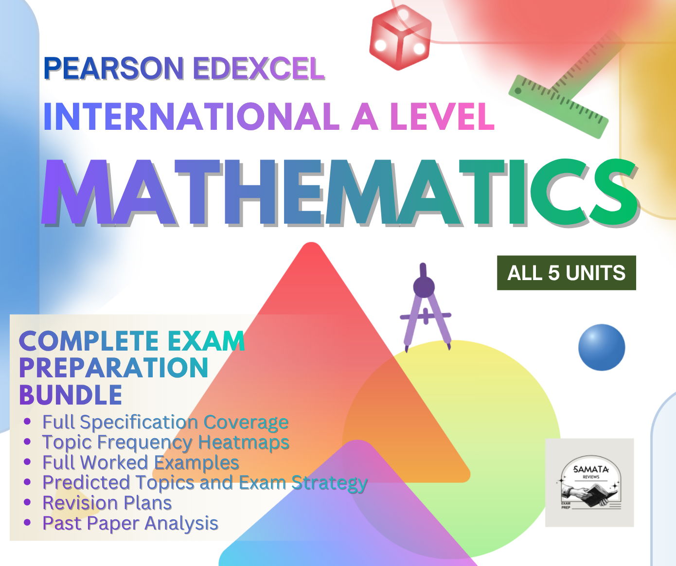 Pearson Edexcel IAL Mathematics Complete Revision Bundle | Pure, Further Pure, Mechanics, Statistics & Decision | P1–P4, FP1–FP3, M1–M3, S1–S3, D1 | Topic Heatmaps, Worked Examples & Predicted Topics