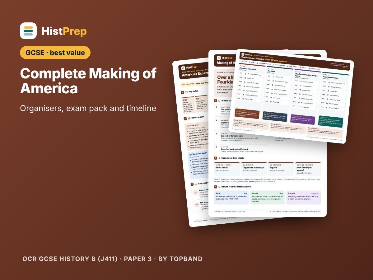 Making of America GCSE Complete Revision Bundle (OCR)