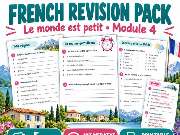 Dynamo 2 Rouge - module 4 Revision Pack – Le monde est petit – KS3 Worksheets & Answers