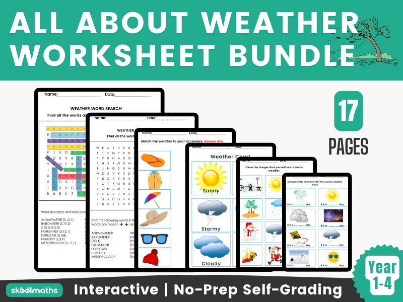 All About Weather - Worksheet Bundle Year 1 to Year 4