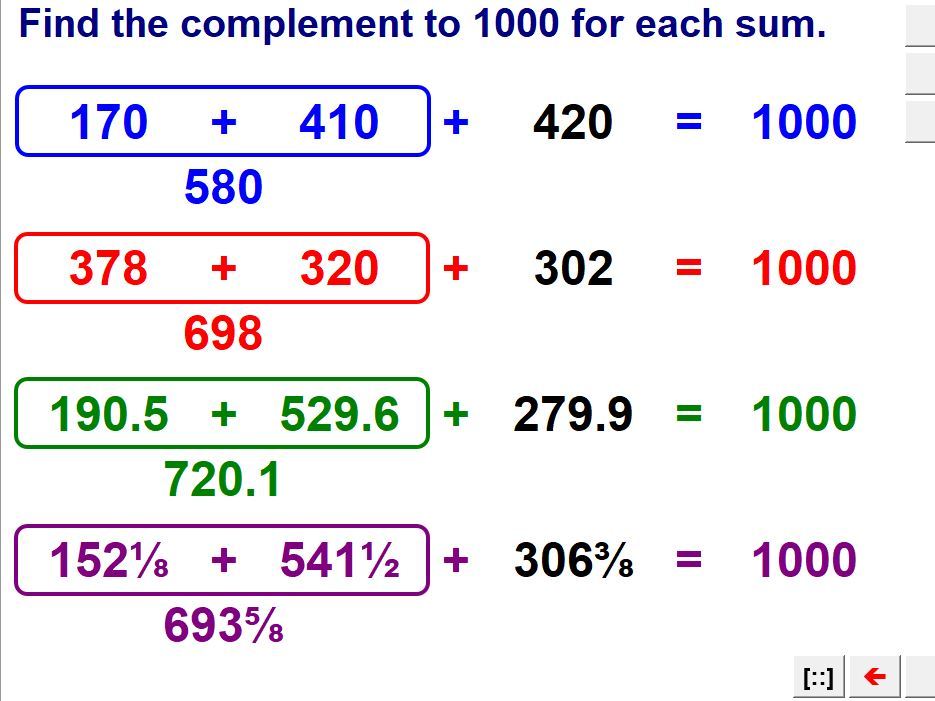 Number Bonds & Complements