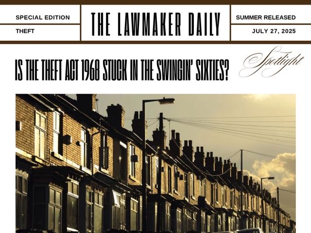 A Level Law Criminal Law: Is the Theft Act Stuck in the 60s?