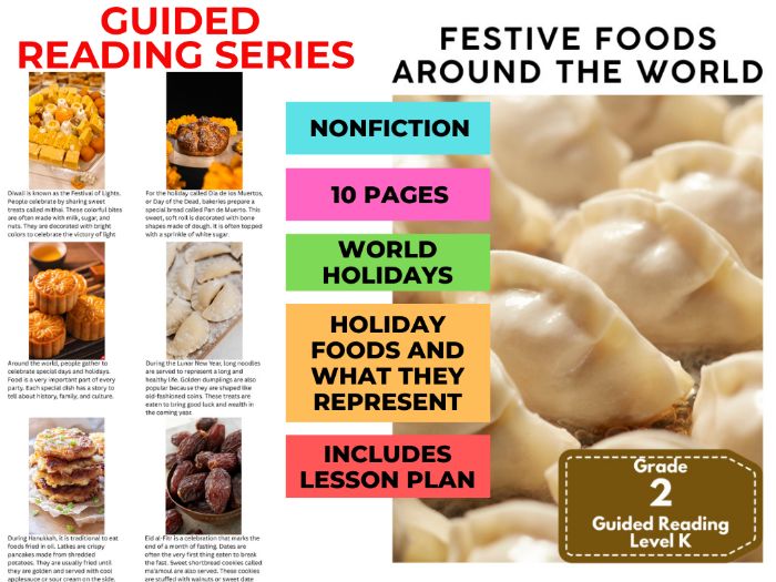 Guided Reading Level K - World Festive Foods (with Lesson Plan)