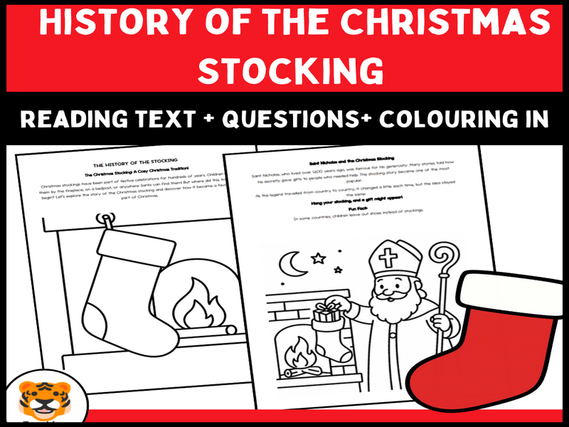 History of the Christmas Stocking Reading Comprehension | KS1–KS2 English & History | Non-Fiction Te