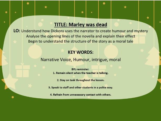 A Christmas Carol SOW AQA Literature